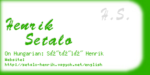 henrik setalo business card